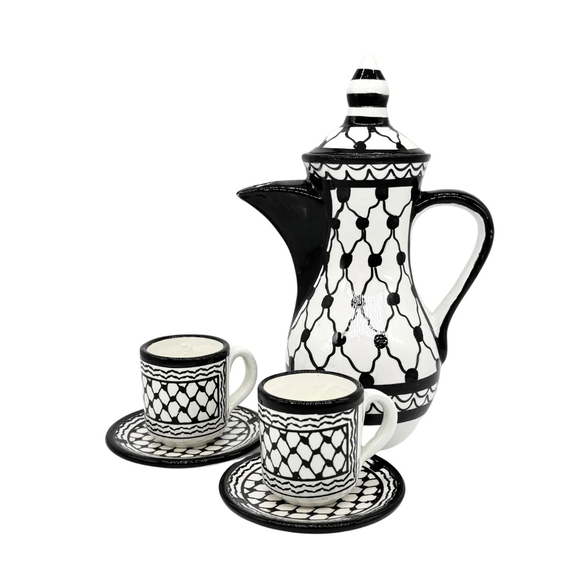 Keffiyeh Ceramic Coffee Set (with Cups)